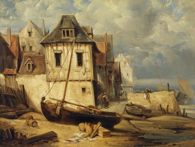 Coastal Fishing Village by Richard Parkes Bonington